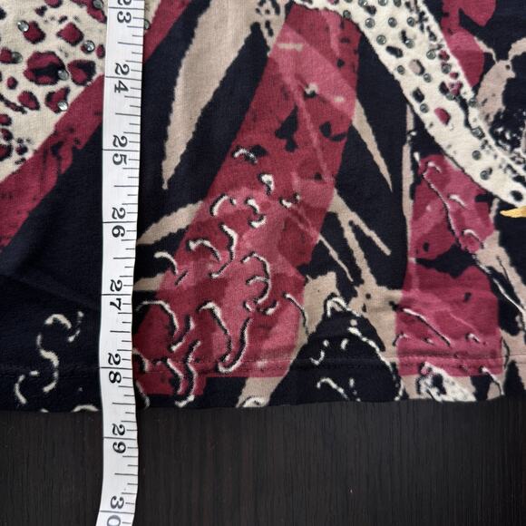 Christian Audigier Crystal Rock Shirt Women XS Y2K Tuni Tsunami Rhinestone Tunic - Picture 10 of 11